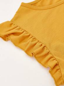 Breezaya Abito da donna con stampa floreale sparsa, collage asimmetrico, volant all'orlo, per vacanze estive e outfit da spiaggia