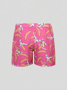 Bañadores de hombre MADHERO con forro de compresión, 2 en 1, de secado rápido - Rosa - Ver 2