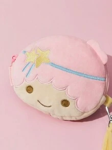 HELLO KITTY AND FRIENDS | SHEIN 1pc Gemini Star Pink Plush Coin Purse, Super Comfortable