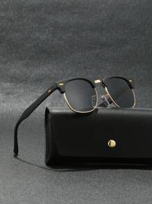 POLASUP 1 pezzo Occhiali da uomo con montatura in metallo misto, lenti in policarbonato con rivestimento a specchio e sfumatura di colore, stile fashion per l estate, la spiaggia, i viaggi, vintage classico per vacanze estive al mare, all aperto, viaggi