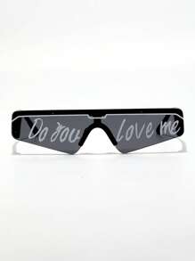 2 chiếc kính dự tiệc cưới, kính trang trí thu nhỏ thiết kế cho cặp đôi có dây đeo kính, đạo cụ cầu hôn "Anh có yêu em không? Có, em yêu" , bộ kính dự tiệc thời trang cho cặp đôi ngày lễ tình nhân - màu đen - Xem 5