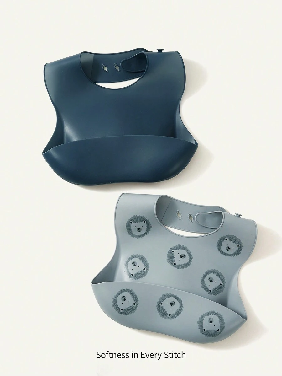 Cozy Pixies 2pcs Baby Waterproof & Dirt-proof Animal Bib Set For Feeding - Multicolor - View 1