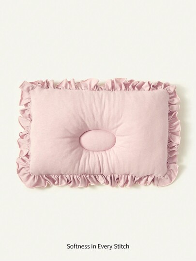 Cozy Pixies 1 Peça Travesseiro Rosa Recém-Nascido com Babado e Borda de Renda, Amor do Dia dos Namorados