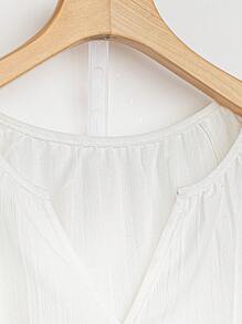 SHEIN LUNE Plus Size Áo trắng tay ngắn và quần dài 2 món cho mùa hè - trắng - Xem 4