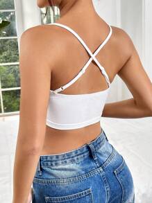 SHEIN EZwear Slogan Patterned Bodycon Camisole Top For Summer