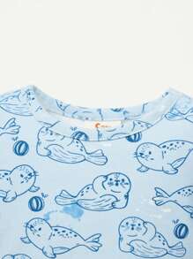 Cozy Pixies Baby Jongens Nauwsluitend Pyjamas , Cartoon dier Gevormd Ronde hals Lange mouwen Top & broek set