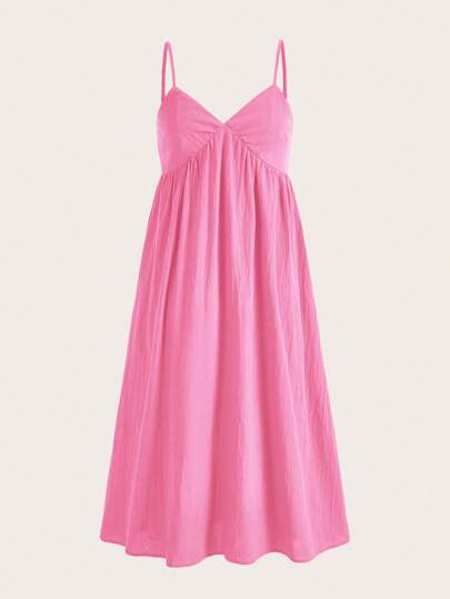 SHEIN EZwear Vestido de tirantes tejido casual para verano, ideal para vacaciones