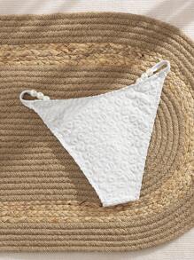 SHEIN Swim Braguitas de bikini con diseño de jacquard liso para mujer de verano