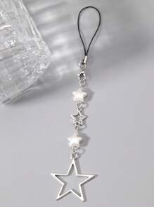 ROMWE Goth Y2k Sweet Bowknot Pink Heart & Star Pendant Phone Lanyard, Bag Ornaments, Diy Summer Gift