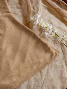 Soleia Đầm trễ vai màu trơn dành cho nữ - Màu Khaki - Xem 3