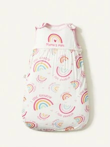 Cozy Pixies 1pc Love Printing Sleeveless Sleeping Bag With Round Bottom - Multicolor - View 1