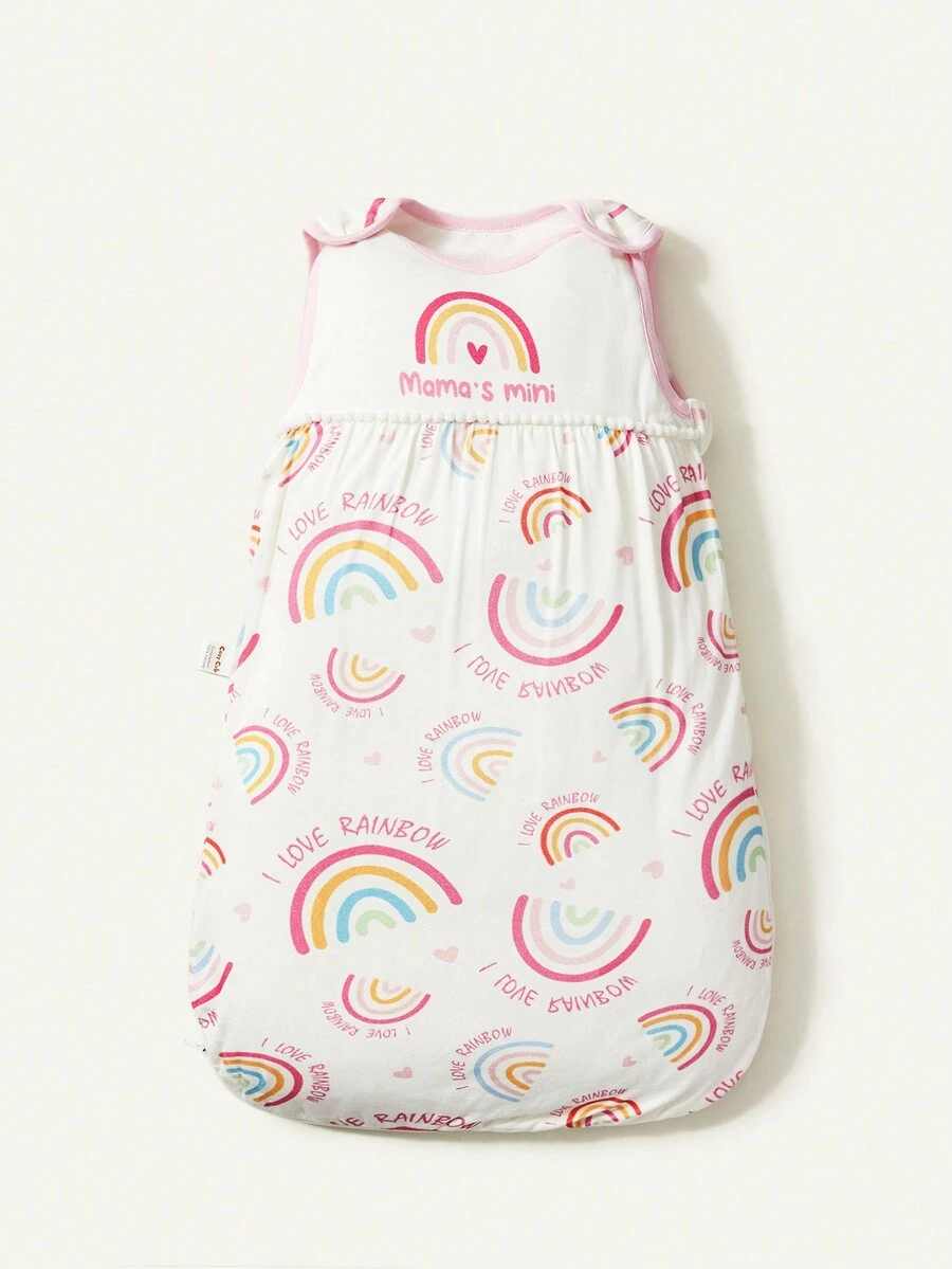 Cozy Pixies 1pc Love Printing Sleeveless Sleeping Bag With Round Bottom - Multicolor - View 1