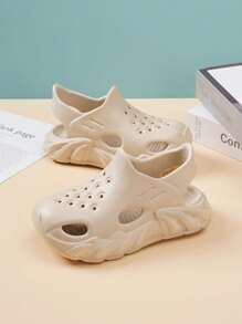 Unisex Freizeit rutschfeste Lochschuhe für Kinder, khaki Farbe für Jungen