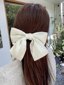 DAZY Women's Solid Color Elegant Bow Knot Shaped Hair Clip For Daily Use Cute Valentines Claw Clips Hair Claws Hair Barrettes - Beige - View 9