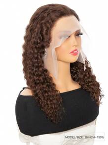 13x6 Transparent Lace Front Human Hair Wigs For Women Bob Water Wave Lace Wigs 8-18 Inch Chocolate Brown Color Lace Wigs With Baby Hair Natural Hairline