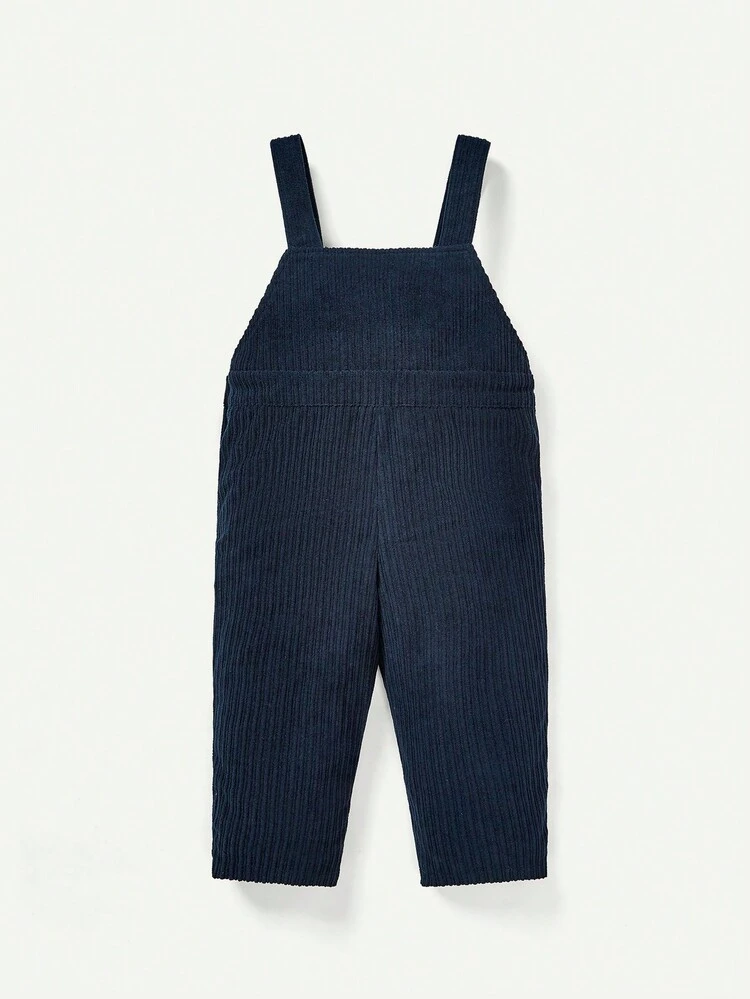 Baby Boy Striped Tee & Button Detail Cord Pinafore Jumpsuit