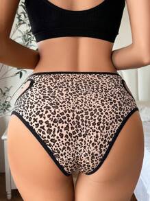 1pc Sexy Hollow Out Leopard Print Triangle Panty