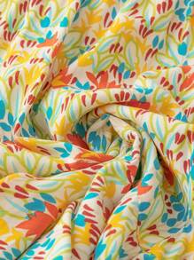 Soleia Women's Vacation Casual Full Print Ruffle Trim Backless Cross Strap Romper - Multicolor - View 3