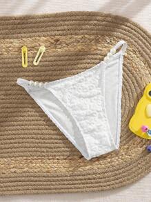 SHEIN Swim Braguitas de bikini con diseño de jacquard liso para mujer de verano