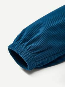 Cozy Pixies Em bé Con trai Sọc Vòng cổ Áo Với Trang trí huy hiệu quần yếm & Trở viền Quần Bộ - Màu xanh Bạc hà - Xem 9