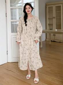 DAZY 女士花卉印花圓領睡衣裙