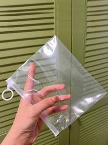 Set de 5/10 piezas Bolsas de almacenamiento transparentes con asa portátil, bolsa cosmética impermeable, mini bolsa de almacenamiento para calcetines, ropa interior y pantalones, bolsa con cierre práctico y gran capacidad para viajar, clasificar y organizar, para volver a la escuela