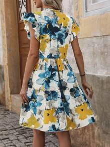 SHEIN LUNE Váy tay lỡ in hoa dành cho nữ - Nhiều màu - Xem 2