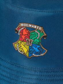 HARRY POTTER X SHEIN Double-Sided Bucket Hat With Embossed Print - Black - View 4