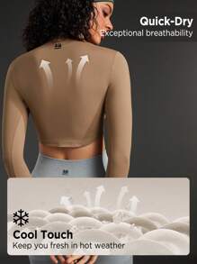 In My Nature 女士拉鍊短款快干防曬夾克 - 棕色 - 查看 4