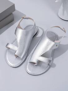 Sandales plates en tong dorées et argentées pour femmes, avec orteils ouverts, enfiler et porter. Tongs antidérapantes d'intérieur et d'extérieur en noir, blanc, gris, kaki