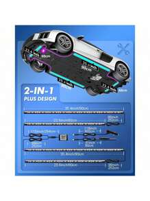 Car Underglow Lights,Exterior Car LED Strip Lights With App And RF Remote Control,16 Million Colors Underglow Kit For Car - Multicolor - View 8