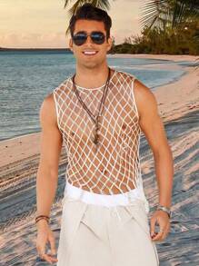 Manfinity RSRT Men's Hand Knitted Sweater - White - View 5