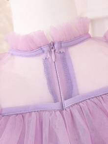 Baby Girls' Stylish Tulle Cake Dress, Summer - Purple - View 3