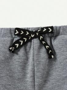 Cozy Pixies Shorts Décontractés Pour Bébé Garçon Avec Étiquette Tissée De Couleur De Bloc, Ceinture Élastique À Poches Latérales