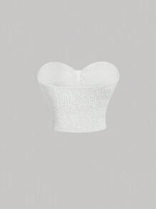 SHEIN MOD 白色修身抹胸外套 - 白色 - 查看 2