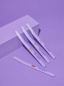 FRIENDS X SHEIN 4pcs/Pack Purple Eyebrow Razor - Purple - View 2