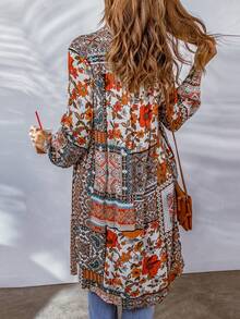Áo sơ mi nữ Nút phía trước Bộ lạc Boho - Nhiều màu - Xem 3