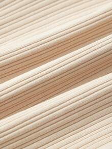 Cozy Pixies 嬰兒女童純色荷葉邊長袖上衣和連體裙套裝 - 棕色 - 查看 9