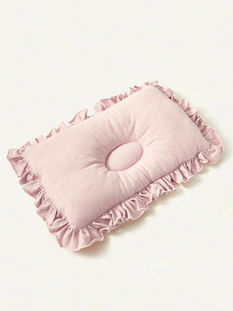 Cozy Pixies 1pc Newborn Pink Ruffled Pillow With Lace Edge Love Valentine - Pink - View 3