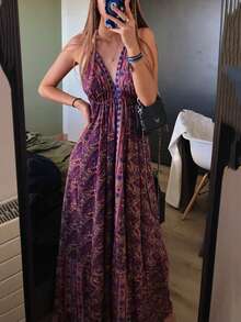 SHEIN LUNE Abito a spalline con stampa Paisley da donna - Multicolore - Visualizzare 7
