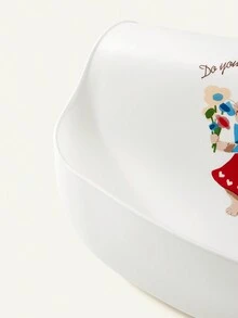 Cozy Pixies 1入組嬰兒防水動物圖案矽膠圍嘴 - 白色 - 查看 4