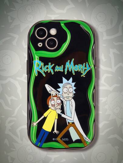 Rick and Morty | ROMWE Cartoon Figure And Letter Graphic Phone Case