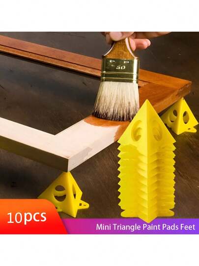 10 件迷你油漆架工具 - 适用于木工的三角形塑料油漆垫脚 - 增强您的木工项目！