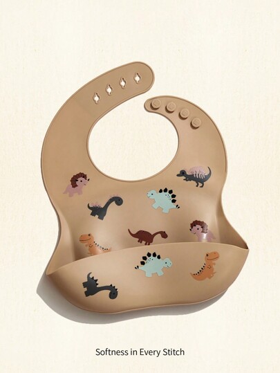 Cozy Pixies Bebé Babero de silicona con patrón de dinosaurio