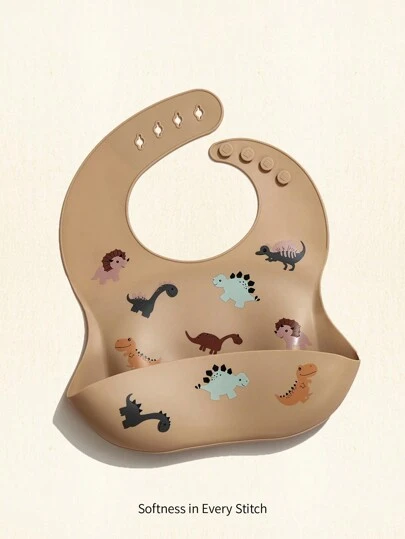 Cozy Pixies 嬰兒恐龍圖案矽膠圍嘴