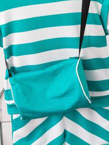 SHEIN Summer Round Neck Short Sleeve Casual T-Shirt And Shorts Two-Piece Set For Tween Boys