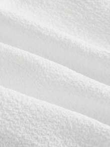 SHEIN MOD 女士夏季纯色褶皱肩带连衣裙 - 白色 - 查看 4