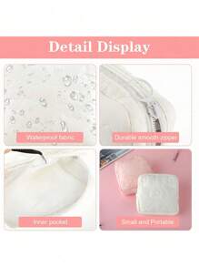 1 Stück bestickter Binden-Aufbewahrungsbeutel, tragbare Menstruationstassen-Tasche, Binden-Tasche, Damenbinden-Tasche, Menstruationstassen-Aufbewahrungsbeutel, Menstruationsperiode Erstlings-Tasche (Rosa + Weiß) für Reise-Aufbewahrungstasche, Make-up-Tasche, Kosmetiktasche, Urlaubsorganizer, Großer Make-up-Organizer Make-up-Koffer, für Lippenstift, Pinsel, Hautpflege, Handy, Münzen, Kleinteile, für Zuhause, Geschenk, Urlaub und Festival Halloween Weihnachten Multifunktional nutzbar, Boho Stimmung