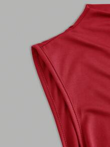 SHEIN Essnce 女士夏季實色褶皺背心上衣，3件/包 - 紅白色 - 查看 9