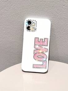 Ốp điện thoại chống rơi đính chữ đá lấp lánh, tương thích với iPhone 15/15Plus/15Pro/15Promax, phiên bản quốc tế, không phải phiên bản nội địa. - Nhiều màu - Xem 5